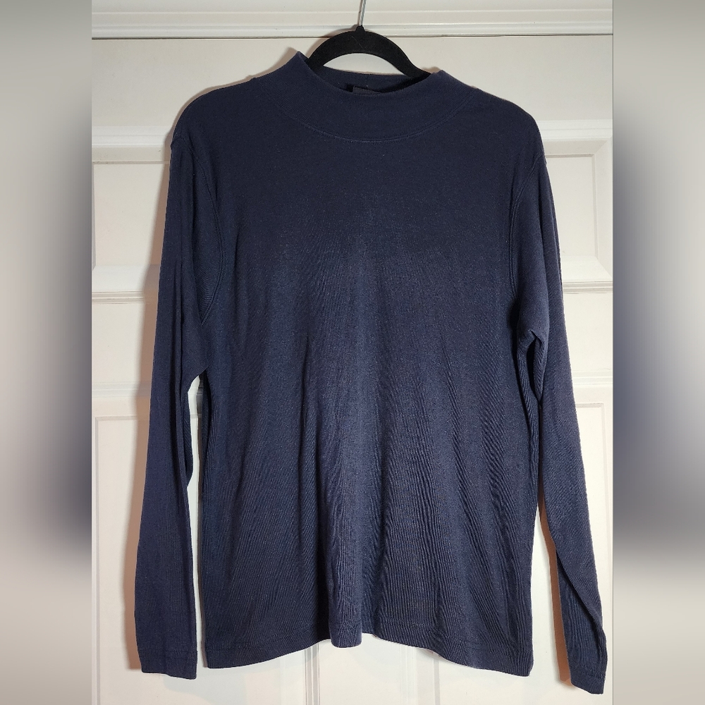 Jacque & Koko Navy Blue Long Sleeve Top Approx 22in P2P 25in Length